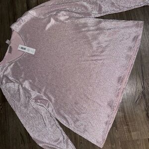 Chico's Metallic Pink Long Sleeve Top